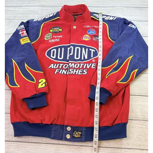 NASCAR Vintage Chase Authentics Dupont Faded Jeff Gordon Flames Jacket Size M - Picture 2 of 11